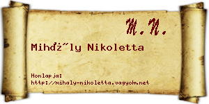 Mihály Nikoletta névjegykártya