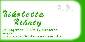 nikoletta mihaly business card